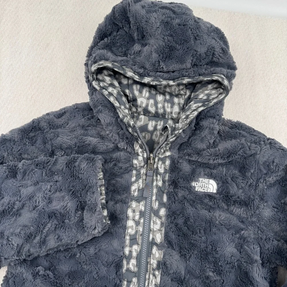 The North Face Girls Reversible Hooded Mossbud Swirl Parka Jacket Large 14/16